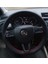 Dikişli Direksiyon Kılıfı Siyah Deri Kırmızı Dikişli Skoda Fotoğraftaki Direksiyona Uygundur 1