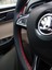 Dikişli Direksiyon Kılıfı Siyah Deri Kırmızı Dikişli Skoda Fotoğraftaki Direksiyona Uygundur 2