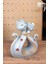 Dekoratif Sevimli Romantik Ikili Kedi Biblo Ev ve Ofis Aksesuar Polyester 24 x 21 cm 4