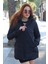Barbora Kışlık Eldivenli Kapüşonu Kürklü Kadın Şişme Mont TR121SIYAH33 5