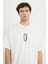 %100 Pamuk Oversize Fit Rahat Kesim Bisiklet Yaka Baskılı Tişört 4