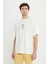 %100 Pamuk Oversize Fit Rahat Kesim Bisiklet Yaka Baskılı Tişört 1