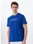 Bisiklet Yaka Baskılı Saks Erkek T-Shirt J5SM-TST7328 1