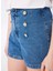 Normal Bel Basic Indigo Kadın Denim Şort F5SL-SHT0335 4