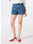Normal Bel Basic Indigo Kadın Denim Şort F5SL-SHT0335 2