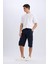 Slim Fit Dar Kesim Kargo Cepli Basic Düz Kapri Şort T4693AZ25SM 3