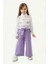 Örgü Cepkenli Gömlekli Kız Çocuk 3 lü takım - Lila 2