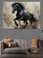 Siyah At Koşuyor Dekoratif Tablo 1