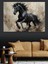 Siyah At Koşuyor Dekoratif Tablo 4