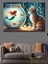 Balık Akvaryumu Deniz Kızı ve Kedi Dekoratif Tablo 3