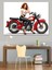 Retro Motosikletli Kadın Dekoratif Tablo 4