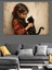 Kedi Seven Kız Dekoratif Tablo 1
