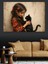 Kedi Seven Kız Dekoratif Tablo 2