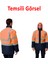 Cepli Reflektif S Beden Fosforlu Fermuarlı Kaban Kapüşonlu Parka Turuncu Lacivert Kaban İşçi Parkası 3