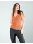 Kahve Merdiven Yaka Kalın Askı Crop Bluz 2