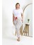 Kadın Pamuklu Büyük Beden Alt Pijama 27558 Ekru 5