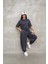Osy Modal Yumuşak Dokulu Kumaş Oversize Bisiklet Yaka T-Shirt Jogger Eşofman Altı Eşofman Takımı - Antrasit 2