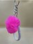 Gümüş Angel Anahtarlık Minik Ponpon Seçenekli Fuşya Ponpon 3