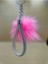 Gümüş Taşlı Tilki Tüyü Şeker Pembe Angel Anahtarlık 1