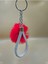 Gümüş Angel Anahtarlık Minik Ponpon Seçenekli Kırmızı Ponpon 2