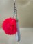 Gümüş Angel Anahtarlık Minik Ponpon Seçenekli Kırmızı Ponpon 3