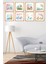 8 Parça Ahşap Çerçeve Görünümlü Dekoratif Mdf Tablo Seti, Ev, Salon Ofis Duvar Tabloları 1