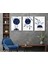 3 Parça Çerçeveli Navy Blue Boho Ahşap Tablo Seti Bestablo 2