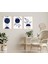 3 Parça Çerçeveli Navy Blue Boho Ahşap Tablo Seti Bestablo 3