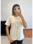 Marka Muadil Kuş Serpme Taşlı T-Shirt Kırık Beyaz 1