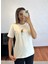 Marka Muadil Dal Kuş Iri Taşlı T-Shirt Kırık Beyaz 2
