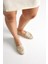 Green Mod 923 Kadın Hasırlı Nakışlı Espadril Babet Bej 4