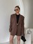 Kahverengi Oversize Blazer Ceket 1
