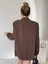 Kahverengi Oversize Blazer Ceket 3