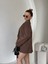 Kahverengi Oversize Blazer Ceket 4
