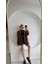 Kahverengi Oversize Blazer Ceket 5