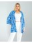 Çiçek Desen Mavi Kimono 1