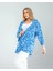 Çiçek Desen Mavi Kimono 2