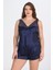 Arias Closet Büyük Beden Lacivert Şort Takımı OZN-22659 1