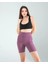 Lila Fitilli Push Up Toparlayıcı Biker Spor Tayt 2