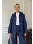 Beli Kuşaklı Denim Ceket- Mavi 4