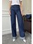Duble Paça Denim Pantolon- Mavi 2