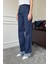Duble Paça Denim Pantolon- Mavi 5