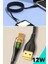 Led Işık Uçlu Sağlam İp Kablolu USB to Lightning Hızlı Şarj Kablosu 4