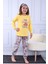 Kapip Sarı Mantar Baskılı Uzun Kollu Kız Çocuk Pijama Takımı 11-15 Yaş 8027-S 1