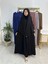 Ferace & Abaya Sufle Esarp ve Üsten Robalı Kemerli Elbise Takım .hac ve Umre Için Uygundur Siyah 1