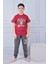 Kapip Bordo Brooklyn Baskılı Uzun Kollu Erkek Çocuk Pijama Takımı 11-15 Yaş 7033-B 1