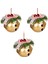 Yılbaşı Ağaç Süsü Çıngıraklı Yılbaşı Topu 3'lü Set Gold 8 cm . 1
