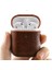 Apple Airpods 1/2 ile Uyumlu Deri Kılıf - (Lal Kırmızı) 2