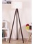 Luxury Avıze Tripod 3 Ayaklı Lambader Yuvarlak Krem Başlık Kahve Ayak 1