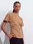 31585 Drape Detaylı T-Shirt-Koyu Kahve 1
